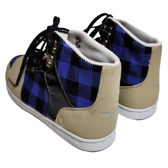 Creative Recreation Cesario Sneaker Tan Purple Black Plaid Size 8 EU 39 - Picture 5 of 16